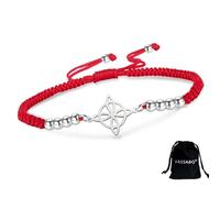 VASSAGO Bracelet avec nœud de sorcière pour femmes et hommes en acier inoxydable - Nœud celtique magique réglable - Bracelets tressés avec perles colorées - Chaîne de sorcière - Bijoux wiccan et de