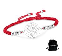 VASSAGO Bracelet chakra Sri Yantra pour homme et femme fait à la main réglable en corde tressée Yantra, géométrie sacrée, symbole hindouisme, amulette, yoga, méditation, Adjustable, Acier inoxydable