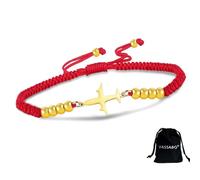 VASSAGO Bracelet d'avion réglable fait à la main avec perles colorées en acier inoxydable pour homme et femme, taille unique, Acier inoxydable, Pas de gemme