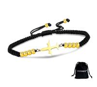 VASSAGO Bracelet d'avion réglable fait à la main avec perles colorées en acier inoxydable pour homme et femme, taille unique, Acier inoxydable, Pas de gemme