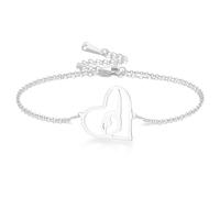 VASSAGO Bracelet de gymnastique - Cadeau de gymnastique - Bracelet à breloques en forme de cœur - Pour femme, fille, entraîneur, One Size, Acier inoxydable, Pas de gemme