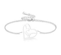 VASSAGO Bracelet de gymnastique - Cadeau de gymnastique - Bracelet à breloques en forme de cœur - Pour femme, fille, entraîneur, One Size, Acier inoxydable, Pas de gemme