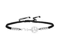 VASSAGO Bracelet en acier inoxydable au symbole de Lilith Cordon Tressé Réglable Lune Croix Sigil de Lilith Bracelet Bijoux Gothic Witchcraft pour Femme Homme