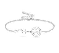 VASSAGO Bracelet en acier inoxydable au symbole de Lilith Cordon Tressé Réglable Lune Croix Sigil de Lilith Bracelet Bijoux Gothic Witchcraft pour Femme Homme