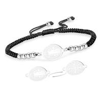 VASSAGO Bracelet médaille de Saint Benoît Médaille de San Benito Fait à la main Cordon réglable Chapelet catholique Exorcisme Protection chrétienne Bijoux religieux Cadeaux pour homme (S-B chaîne 2)