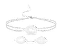 VASSAGO Bracelet médaille de Saint Benoît Médaille de San Benito Fait à la main Cordon réglable Chapelet catholique Exorcisme Protection chrétienne Bijoux religieux Cadeaux pour homme (Argent 2)