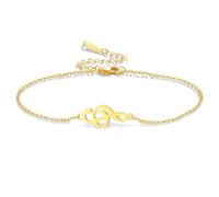 VASSAGO Bracelet note de musique pour homme et femme - Fait à la main - Corde tressée réglable - Cadeau pour musicien, amateur de musique et enseignant, taille unique, Acier inoxydable, Pas de gemme