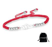 VASSAGO Bracelet note de musique pour homme et femme - Fait à la main - Corde tressée réglable - Cadeau pour musicien, amateur de musique et enseignant, taille unique, Acier inoxydable, Pas de gemme