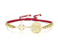 VASSAGO Bracelet nœud de sorcière tétragramme Pentagramme Bracelet nœud celtique Pendentif Nom de Dieu Corde tressée réglable Protection Sorcellerie Bijoux païens pour homme et femme, taille unique