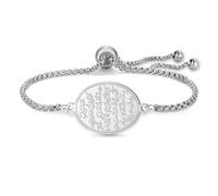 VASSAGO Bracelet ovale islamique Ayatul Kursi pour femme Allah en forme de larme Bracelet à breloques arabe musulman coran calligraphie Cadeau pour l'Aïd Cadeau de Ramadan (Chaîne Box-S)