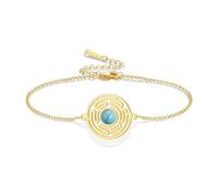 VASSAGO Bracelet roue d'Hécate en acier inoxydable avec pendentif réglable fait à la main avec perles colorées tressées amulette païenne Wicca pour homme et femme (or)