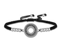VASSAGO Bracelet runes vikings Elder Futhark, amulette nordique en acier inoxydable, cordon tressé réglable, talisman de protection gothique punk unisexe, cadeau pour hommes et femmes