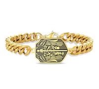 VASSAGO Bracelet Saint Michel pour homme et femme en acier inoxydable avec pendentif St Michel Archange Médaillon ange gardien Médaille de protection Bijoux catholiques Cadeaux religieux, Acier