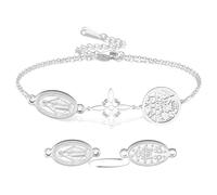 VASSAGO Bracelet Vierge Marie - Nœud de sorcière - Tétragramme - Pentagramme - Pendentif nœud celtique - Triple protection - Sorcellerie - Amulette néerlandaise - Bijou chrétien - Pour homme et femme