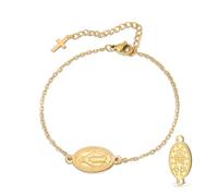 VASSAGO Bracelet Vierge Marie pour homme et femme Double face Vierge de Guadalupe Bracelet Chapelet Médaille Fait à la main Corde tressée Catholique Chrétienne Bijoux religieux Cadeau, Adjustable