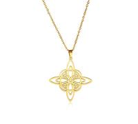 VASSAGO Collier avec nœud de sorcière magique et pendentif wiccan porte-bonheur irlandais celtique triquetra trinité pour femme, Acier inoxydable