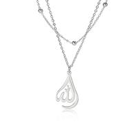 VASSAGO Collier avec pendentif Allah islamique musulman en acier inoxydable pour homme et femme, Acier inoxydable