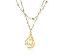 VASSAGO Collier avec pendentif Allah islamique musulman en acier inoxydable pour homme et femme, Acier inoxydable, Pas de gemme