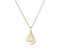 VASSAGO Collier avec pendentif Allah islamique musulman en acier inoxydable pour homme et femme, M, Acier inoxydable, Pas de gemme