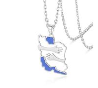 VASSAGO Collier Avec Pendentif Carte De L'iran Avec Colombe De La Paix/Embrasse/Drapeau En Acier Inoxydable Cz Patriotique Iranien, Bijou Persan Cadeau Pour Femmes Et Hommes