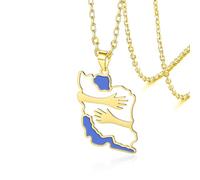 VASSAGO Collier Avec Pendentif Carte De L'iran Avec Colombe De La Paix/Embrasse/Drapeau En Acier Inoxydable Cz Patriotique Iranien, Bijou Persan Cadeau Pour Femmes Et Hommes