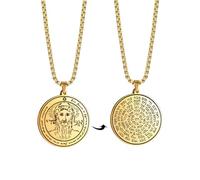 VASSAGO Collier avec pendentif e Salomon gravé avec 72 noms de Dieu - Protection spirituelle - Amulettes pour homme et femme, Acier inoxydable