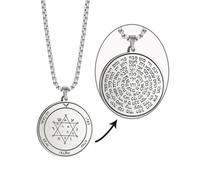VASSAGO Collier avec pendentif clé de Salomon gravé avec 72 noms de Dieu - Protection spirituelle - Amulettes pour homme et femme, Acier inoxydable, Pas de gemme