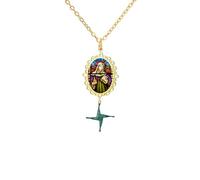 VASSAGO Collier avec pendentif croix de Sainte Brigide Déesse Sainte Bridget Pendentif croix celtique irlandaise Amulette de protection chrétienne Bijoux religieux Cadeau pour femme et homme (Or 4)