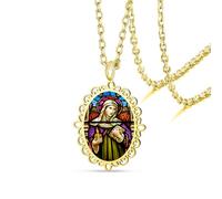VASSAGO Collier avec pendentif croix de Sainte Brigide Déesse Sainte Bridget Pendentif croix celtique irlandaise Amulette de protection chrétienne Bijoux religieux Cadeau pour femme et homme