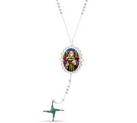 VASSAGO Collier avec pendentif croix de Sainte Brigide Déesse Sainte Bridget Pendentif croix celtique irlandaise Amulette de protection chrétienne Bijoux religieux Cadeau pour femme et homme