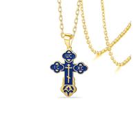 VASSAGO Collier Avec Pendentif Croix Orthodoxe Orientale Pour Homme Et Femme En Acier Inoxydable Russe Orthodoxe De Jésus Crucifix Byzantin Collier Chrétien Catholique Religieux Cadeau