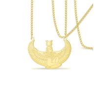 VASSAGO Collier avec pendentif déesse égyptienne Isis pour femme et homme en acier inoxydable - Amulette de protection de la mythologie, Acier inoxydable, Pas de gemme