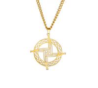 VASSAGO Collier avec pendentif en forme de croix celtique irlandaise - Amulette religieuse - Cadeau pour homme et femme, Acier inoxydable