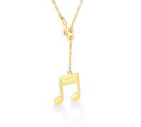 VASSAGO Collier avec pendentif en forme de note de musique pour femme En acier inoxydable Cadeau pour musicien amateur de musique (Or 3)