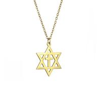 VASSAGO Collier avec pendentif étoile de David Salomon à six branches en acier inoxydable Hexagramme juif Israël Bijoux pour homme, adjustable, Acier inoxydable, Pas de pierre précieuse