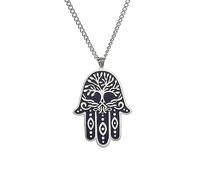 VASSAGO Collier avec pendentif main de Fatma pour homme et femme, pendentif œil de Fatima, arbre de vie, bijoux arabes, juifs, chrétiens, cadeaux religieux