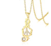 VASSAGO Collier avec pendentif note de musique en acier inoxydable avec signe de paix - Cadeau pour femme et adolescente, Adjustable, Acier inoxydable, Pas de gemme