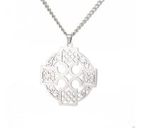 VASSAGO Collier avec pendentif nœud celtique irlandais, amour, croix, nœud de Soloman, nœud celtique, triquetra, trinité, sorcière, cadeau pour femmes et filles, Acier inoxydable