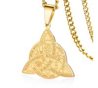 VASSAGO Collier avec pendentif nœud de sorcière triple déesse triquetra celtique collier triquetra chrétien nœud trinité collier irlandais sorcière wiccan païenne