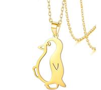 VASSAGO Collier avec pendentif pingouin en acier inoxydable pour homme et femme, Adjusatble, Acier inoxydable, Pas de gemme