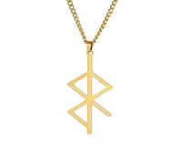 VASSAGO Collier avec pendentif runes de paix viking / Collier avec pendentif rune viking / Symbole viking / Acier inoxydable / Rune nordique talisman / Bijoux païens / Cadeau pour homme et femme