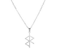 VASSAGO Collier avec pendentif runes de paix viking / Collier avec rune viking / Symbole viking / Amulette runique nordique en acier inoxydable / Bijoux païens / Cadeau pour homme et femme, Acier