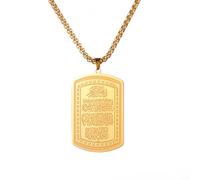 VASSAGO Collier Ayatul Kursi avec pendentif coranique coranique pour homme et femme, Acier inoxydable