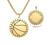VASSAGO Collier basket-ball Never Give Up I Can Do All Things Pendentif motivant et inspirant Bijoux de sport Cadeaux pour hommes et femmes (or)