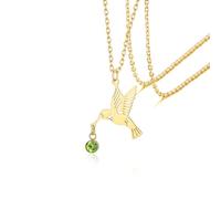 VASSAGO Collier colibri en acier inoxydable avec breloque en forme de colibri - Cadeau pour femme (or)