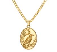 VASSAGO Collier Corbeau Viking avec Branche de Croissant de Lune | Pendentif corbeau d'Odin en acier inoxydable, guerrier viking, mythologie nordique, amulette, bijoux animaux cadeaux
