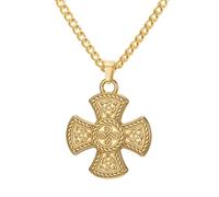 VASSAGO Collier Croix Celtique pour Hommes Femmes | Nœud celtique vintage & Triquetra de la Trinité, amulette porte-bonheur irlandaise, bijoux sorcière cadeaux