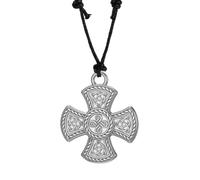 VASSAGO Collier Croix Celtique pour Hommes Femmes | Nœud celtique vintage & Triquetra de la Trinité, amulette porte-bonheur irlandaise, bijoux sorcière cadeaux