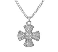 VASSAGO Collier Croix Celtique pour Hommes Femmes | Nœud celtique vintage & Triquetra de la Trinité, amulette porte-bonheur irlandaise, bijoux sorcière cadeaux