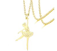 VASSAGO Collier de ballerine pour femmes Collier à pendentifs pour danseuse classique Bijoux pour adolescents et amies (Or)
